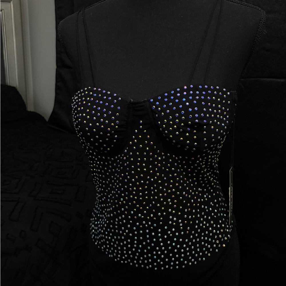 Haute Monde Black Studded Bodysuit